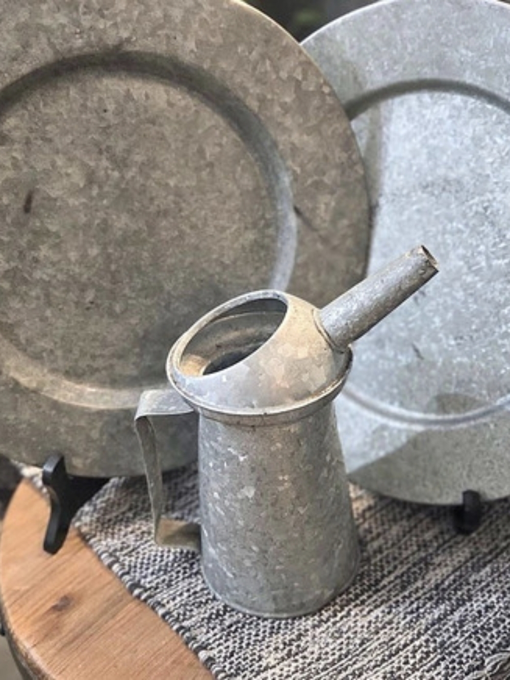 Galvanized Metal Watering Pitcher Gray